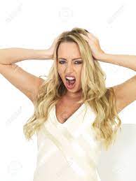Attractive Sexy Young Woman Screaming Stock Photo, Picture and Royalty Free  Image. Image 35201502.