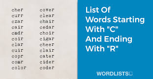 list of words starting with c and