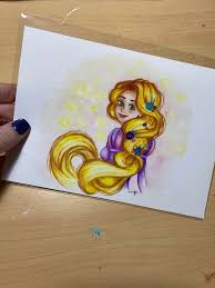 Rapunzel Tangled Disney Watercolor