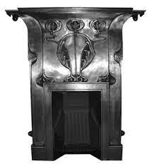 Dupre Art Nouveau Style Cast Iron Mantel