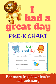 Free Had A Great Day Behavior Chart For Pre K Behavior