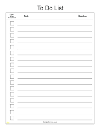 Word To Do List Template