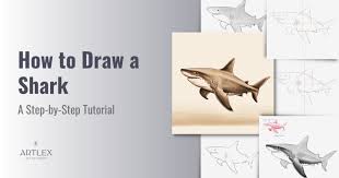 how to draw a shark a step by step