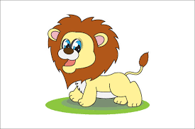 cute lion cartoon graphic by