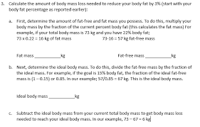 calculate the amount of body m loss