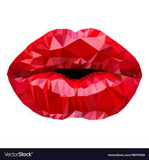 polygonal lips triangles royalty free