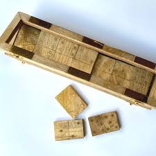 Brass Domino Game Box Glass Lid