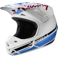 Fox Racing V1 Red Whiite And True Se Youth Off Road Helmets