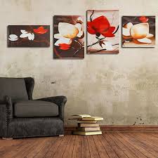 Fashion 4 Pcs Abstract Flower Wall Art