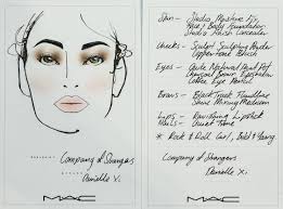 M A C Face Chart And Beauty Images For Company Of Strangers