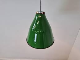 Green Enamel Pendant Light 1960s