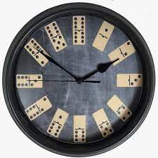 Domino Wall Clock Dominoes Novelty Wall