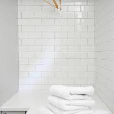 White Subway Tiles With Gray Grout