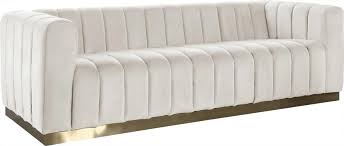 marlon cream velvet sofa by meridian