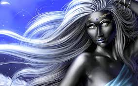 dark beauty art elf white hair