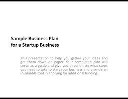 Sample Business Plan For A Startup Business Powerpoint