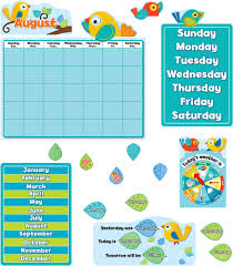 Boho Birds Calendar Bulletin Board Set
