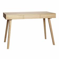 Solid wood desk, made from boat wood; Hubsch Wooden Desk With 3 Drawers Living And Co