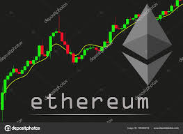 Crypto Currency Symbol Ethereum Trading Chart Stock Vector