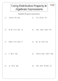 Distributive Property Worksheets With