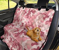 Blush Pink Camo Dog Hammock Back Seat