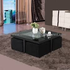 Square Coffee Table With Black Sofa