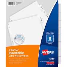 Tab templates directory divider divider tab templates staples sites tab dividers let you organize projects personal documents and more labels are clear in color dividers are white in color and printable table of contents dividers 15 tab template avery_127921, image source: Avery Big Tab Insertable Extra Wide Dividers Clear Tabs 8 Tab Set Costco