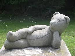 Large Lazy Teddy Bear Garden Statue