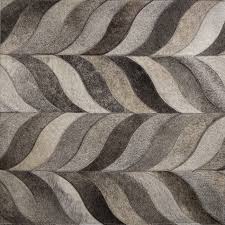 contemporary leaves pewter cowhide rug