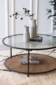 Round Coffee Table With Metal Rattan