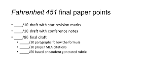 fahrenheit final essay documents ppt video online fahrenheit 451 final paper points