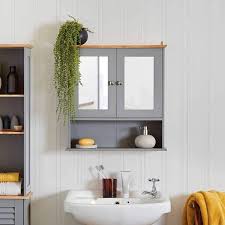 Vonhaus Bathroom Mirror Cabinet Grey