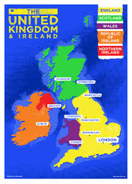 Marriages suppliers from scotland, ireland and wales. Uk Ireland Country Map Colourful Countries Poster Buy Online