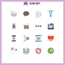 flat color pack of 16 universal symbols