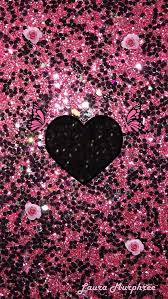 pink glitter heart hd phone wallpaper