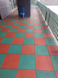 playground rubber flooring tile size