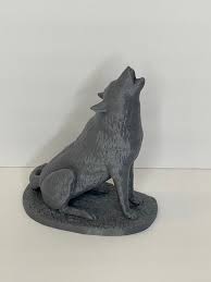 Moon Wolf Statue Witchy Home Decor Wolf