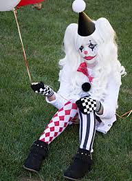 sad clown costume or harlequin costume