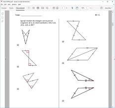 Test over congruent triangles unit in geometry. Quizzes And Test Geometry Congruent Triangles Jurgensen Chapter 4