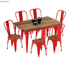 cora metal 6 seater dining table set