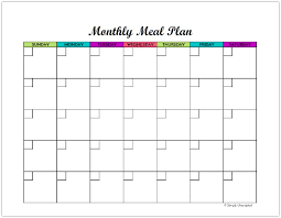 Free Monthly Meal Planning Template Simply Unscripted