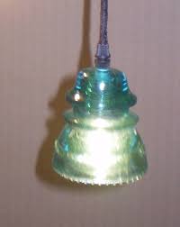 Antique Glass Insulator Pendant Light