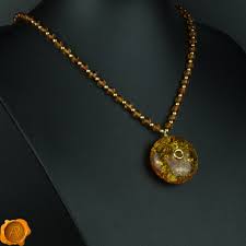 luxurious amber amulet necklace