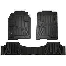 auto drive 3 piece black custom fit rubber truck floor mats 82322wdi