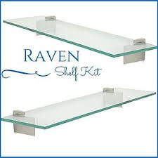 tempered glass shelf with 2 brackets