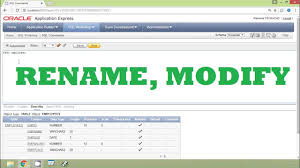 oracle tutorial rename and modify a
