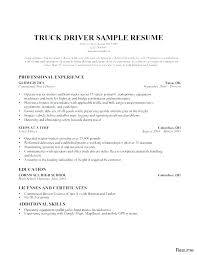 Driver Resume Truck Driver Skills For Resume Sample Resume For