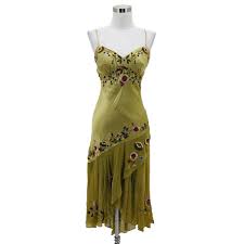 Sue Wong Green N987 Designer Small Floral Embroidery Silk Night Out Dress Size 6 S 84 Off Retail