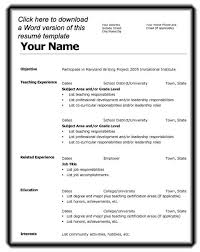 Acting Resume No Experience Template