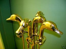 Antique Solid Brass Duck Heads